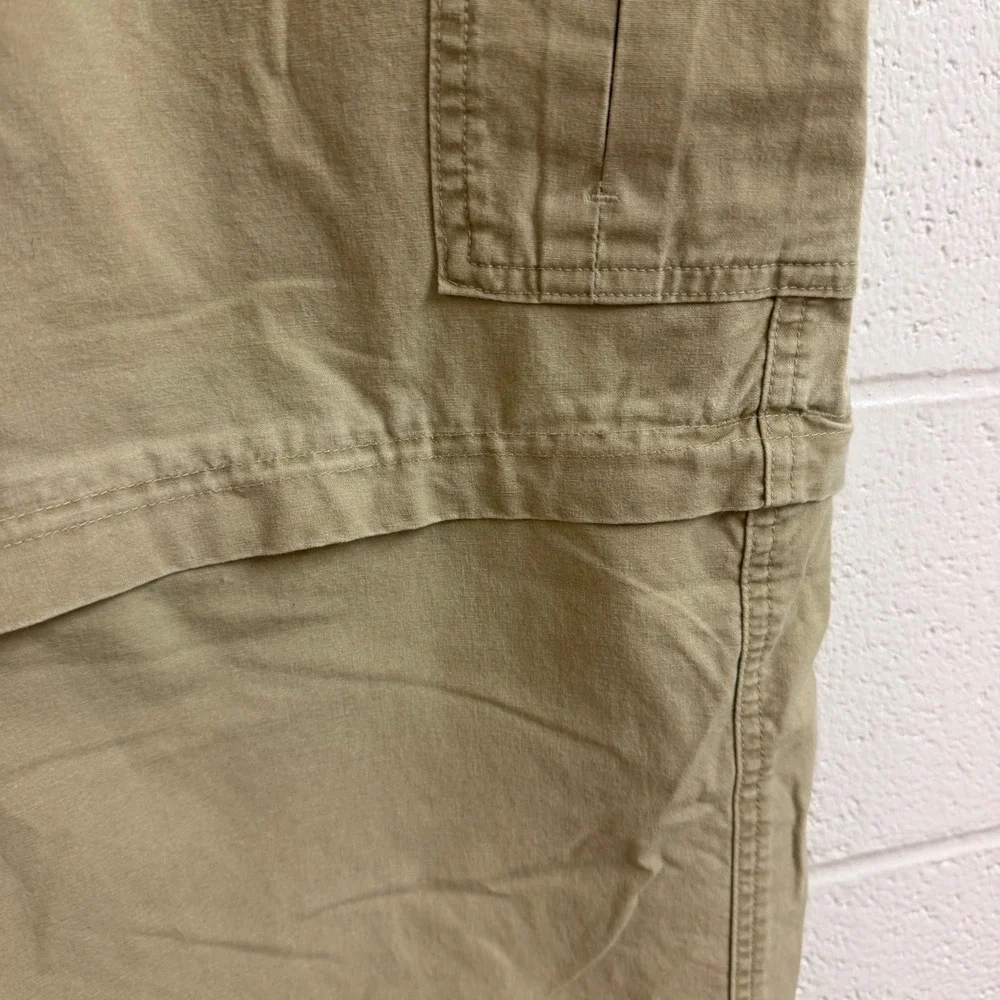 LL Bean Mens Convertible Zip Off Cargo Pants 35x32 Khaki Utility Hiking Pants